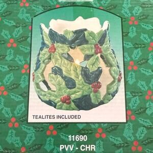 Set of 6 Vtg Holiday Christmas Votive Holders w/Tealites Sealed Box 3"H